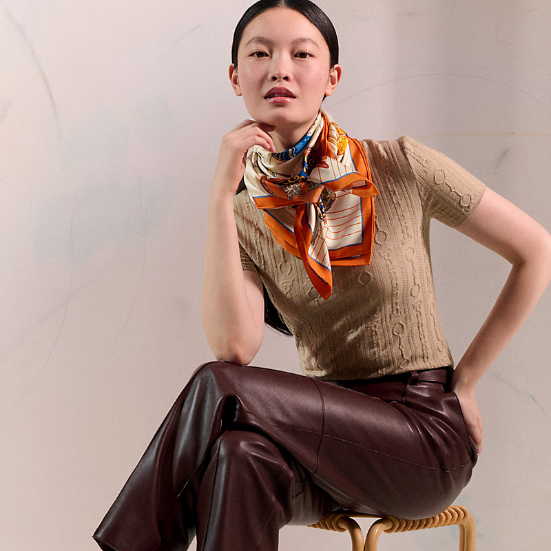 Tous en Selle 스카프 90 - 오렌지 | Hermès - 에르메스 대한민국